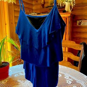 Ladies Blue Ruffled Tankini Top.